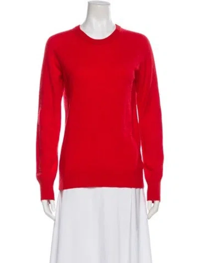 Pre-owned Equipment Cashmere Crew Neck Sweater In Red