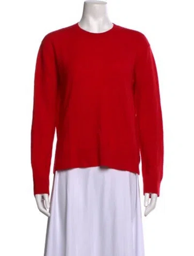 Pre-owned Equipment Cashmere Crew Neck Sweater In Red