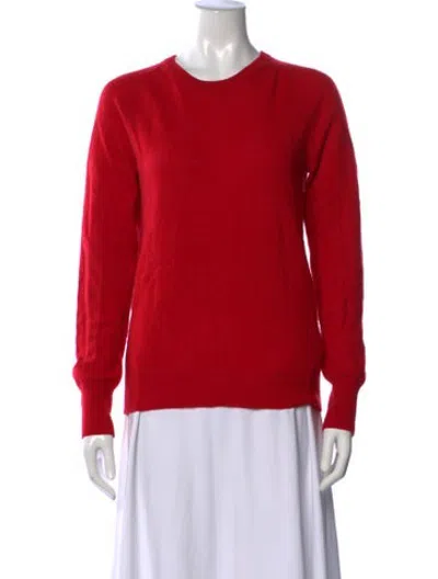 Pre-owned Equipment Cashmere Crew Neck Sweater In Red