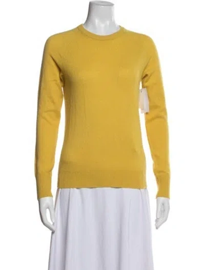 Pre-owned Equipment Cashmere Crew Neck Sweater In Yellow