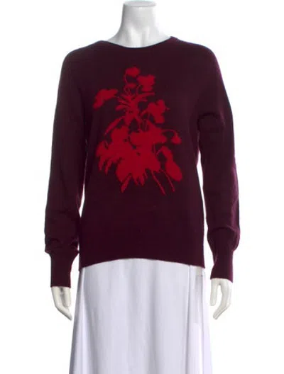 Pre-owned Equipment Cashmere Floral Print Sweater In Purple