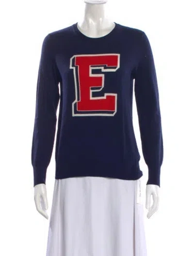 Pre-owned Equipment Cashmere Graphic Print Sweater In Blue