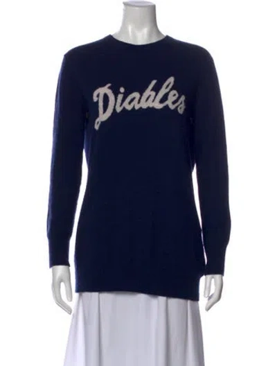 Pre-owned Equipment Cashmere Graphic Print Sweater In Blue