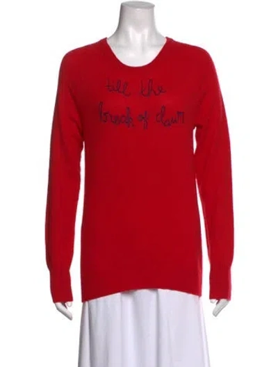Pre-owned Equipment Cashmere Graphic Print Sweater In Red