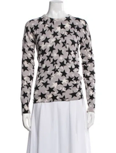 Pre-owned Equipment Cashmere Graphic Print Sweater In White