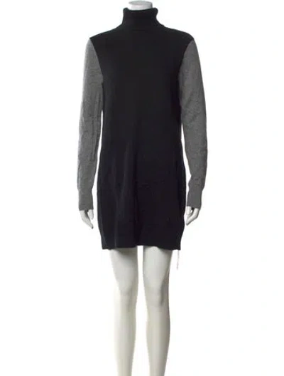 Pre-owned Equipment Cashmere Mini Dress In Black/grey