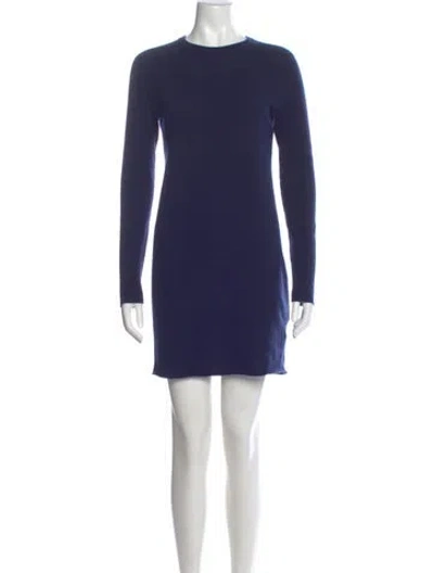 Pre-owned Equipment Cashmere Mini Dress In Blue