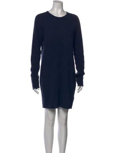 Pre-owned Equipment Cashmere Mini Dress In Blue