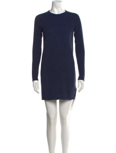 Pre-owned Equipment Cashmere Mini Dress In Blue