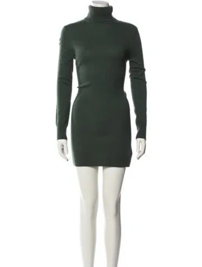 Pre-owned Equipment Cashmere Mini Dress In Green