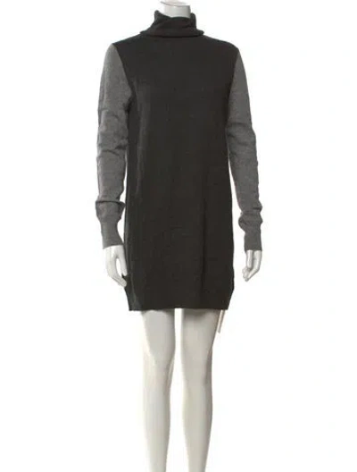 Pre-owned Equipment Cashmere Mini Dress In Grey