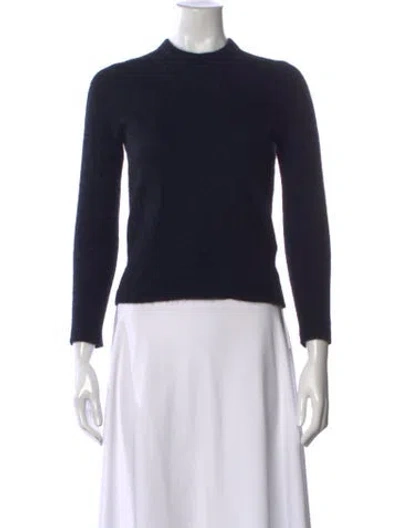 Pre-owned Equipment Cashmere Mock Neck Sweater In Blue