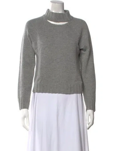 Pre-owned Equipment Cashmere Mock Neck Sweater In Gray
