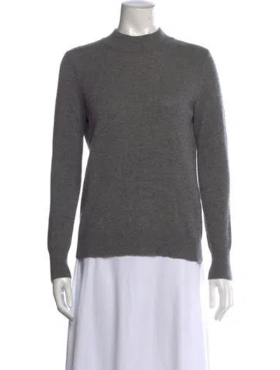 Pre-owned Equipment Cashmere Mock Neck Sweater In Grey