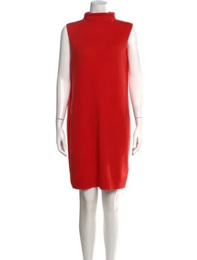 Pre-owned Equipment Cashmere Mock Neck Sweater In Red