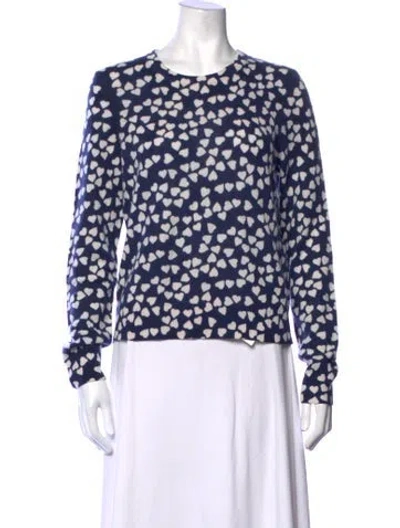 Pre-owned Equipment Cashmere Patterned Sweater In Blue