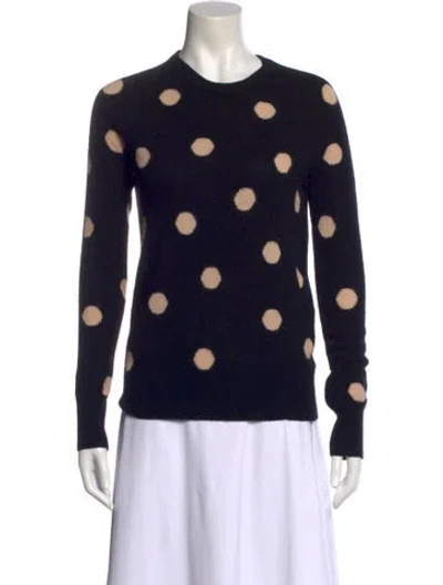 Pre-owned Equipment Cashmere Polka Dot Print Sweater In Black