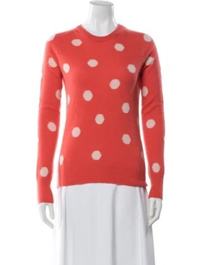Pre-owned Equipment Cashmere Polka Dot Print Sweater In Orange