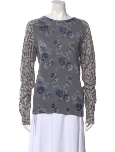 Pre-owned Equipment Cashmere Printed Sweater In Gray