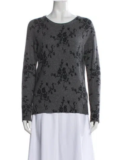 Pre-owned Equipment Cashmere Printed Sweater In Gray
