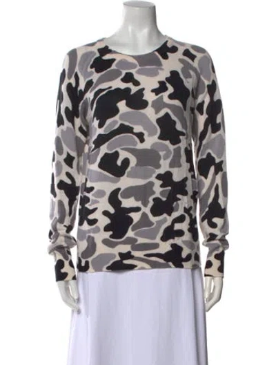 Pre-owned Equipment Cashmere Printed Sweater In Neutral