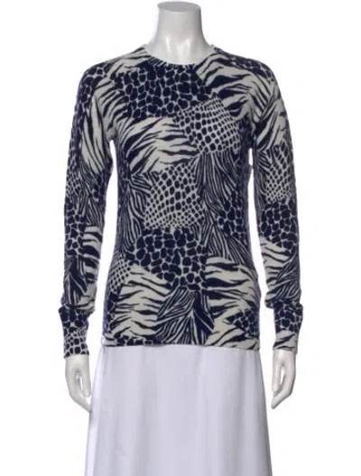 Pre-owned Equipment Cashmere Printed Sweater W/ Tags In White