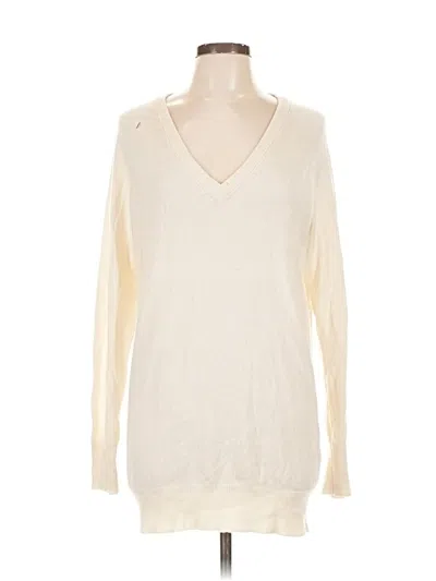 Pre-owned Equipment Cashmere Pullover Sweater In White