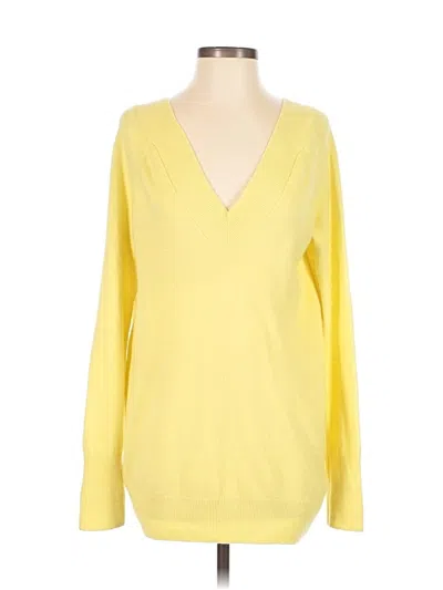 Pre-owned Equipment Cashmere Pullover Sweater In Yellow