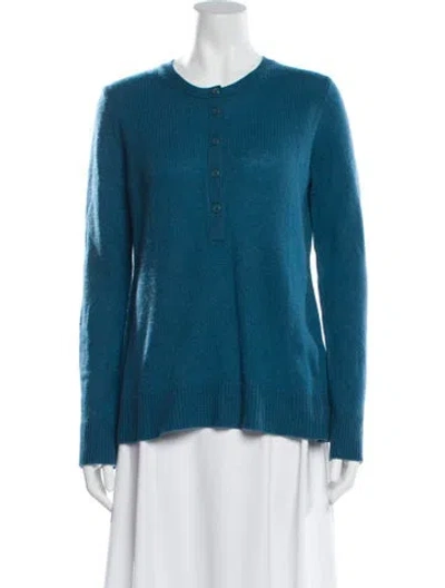 Pre-owned Equipment Cashmere Scoop Neck Sweater In Blue