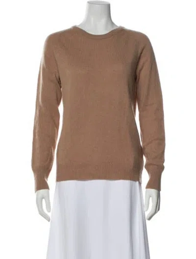 Pre-owned Equipment Cashmere Scoop Neck Sweater In Brown