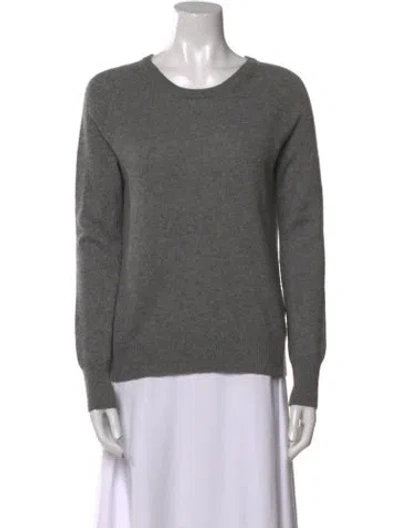 Pre-owned Equipment Cashmere Scoop Neck Sweater In Gray