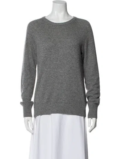Pre-owned Equipment Cashmere Scoop Neck Sweater In Gray