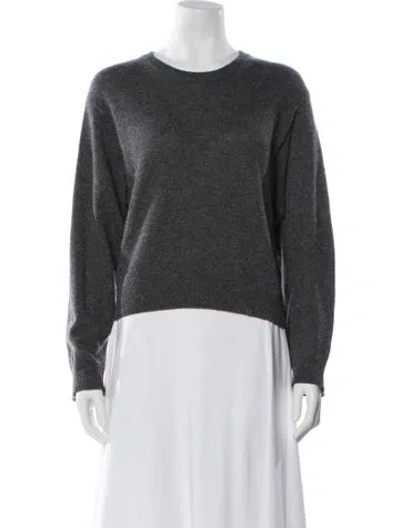 Pre-owned Equipment Cashmere Scoop Neck Sweater In Gray