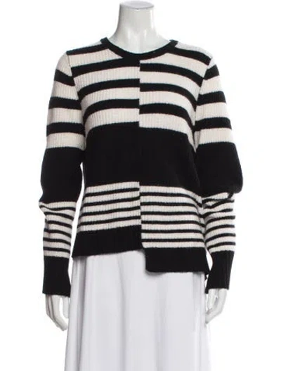 Pre-owned Equipment Cashmere Striped Sweater In Black