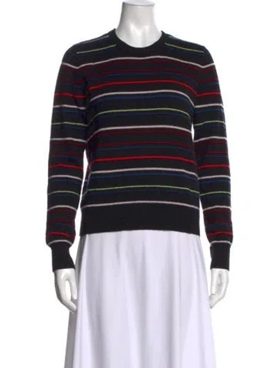 Pre-owned Equipment Cashmere Striped Sweater In Black