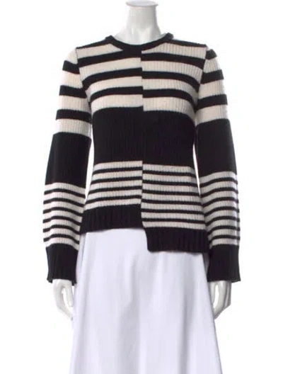 Pre-owned Equipment Cashmere Striped Sweater In Black