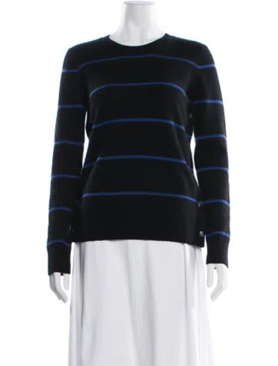 Pre-owned Equipment Cashmere Striped Sweater In Black