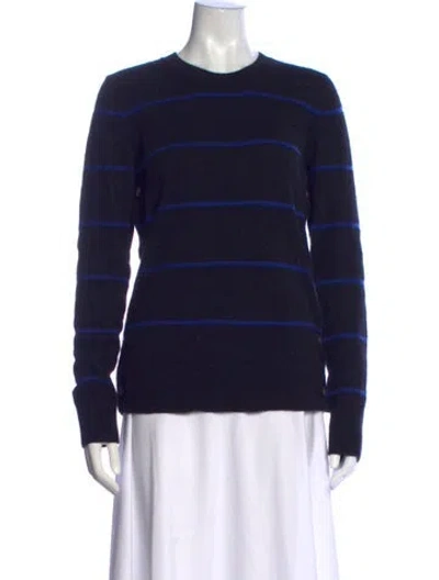 Pre-owned Equipment Cashmere Striped Sweater In Blue