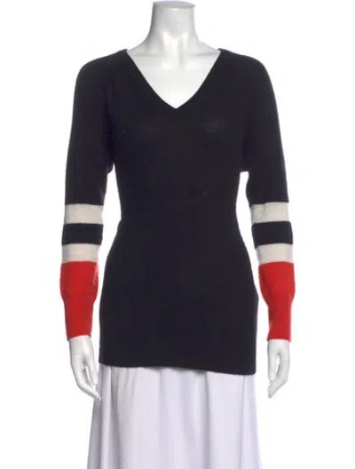 Pre-owned Equipment Cashmere Striped Sweater In Blue