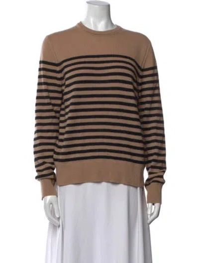 Pre-owned Equipment Cashmere Striped Sweater In Brown
