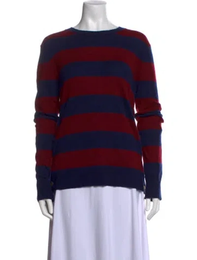 Pre-owned Equipment Cashmere Striped Sweater In Burgundy