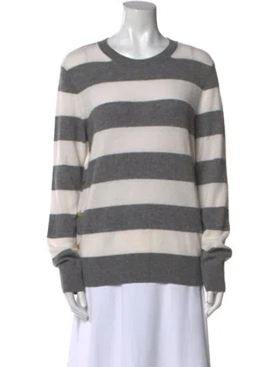 Pre-owned Equipment Cashmere Striped Sweater In Gray