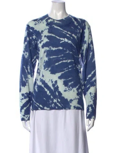 Pre-owned Equipment Cashmere Tie-dye Print Sweater W/ Tags In Blue