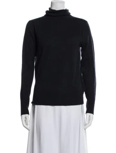 Pre-owned Equipment Cashmere Turtleneck Sweater In Blue
