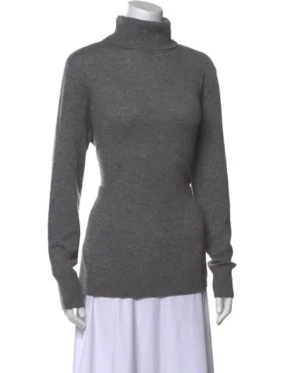 Pre-owned Equipment Cashmere Turtleneck Sweater In Gray