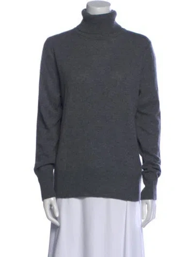 Pre-owned Equipment Cashmere Turtleneck Sweater In Gray