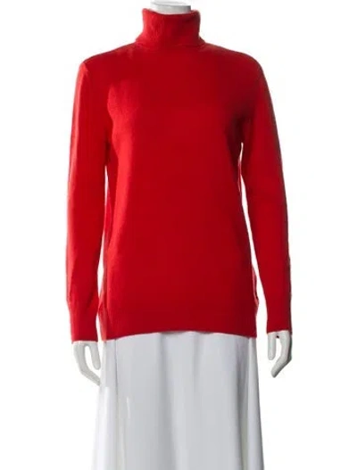 Pre-owned Equipment Cashmere Turtleneck Sweater In Red