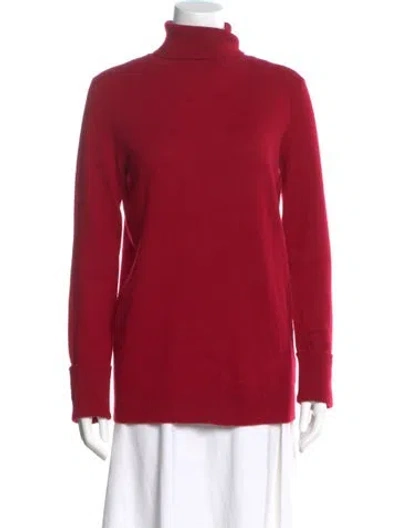 Pre-owned Equipment Cashmere Turtleneck Sweater In Red