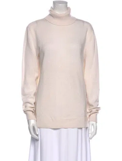 Pre-owned Equipment Cashmere Turtleneck Sweater In White