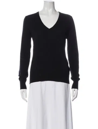 Pre-owned Equipment Cashmere V-neck Sweater In Black